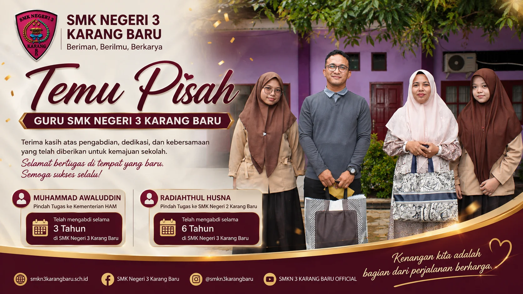 Temu Pisah Guru SMK Negeri 3 Karang Baru: Melepas dengan Doa, Mengantar dengan Kenangan